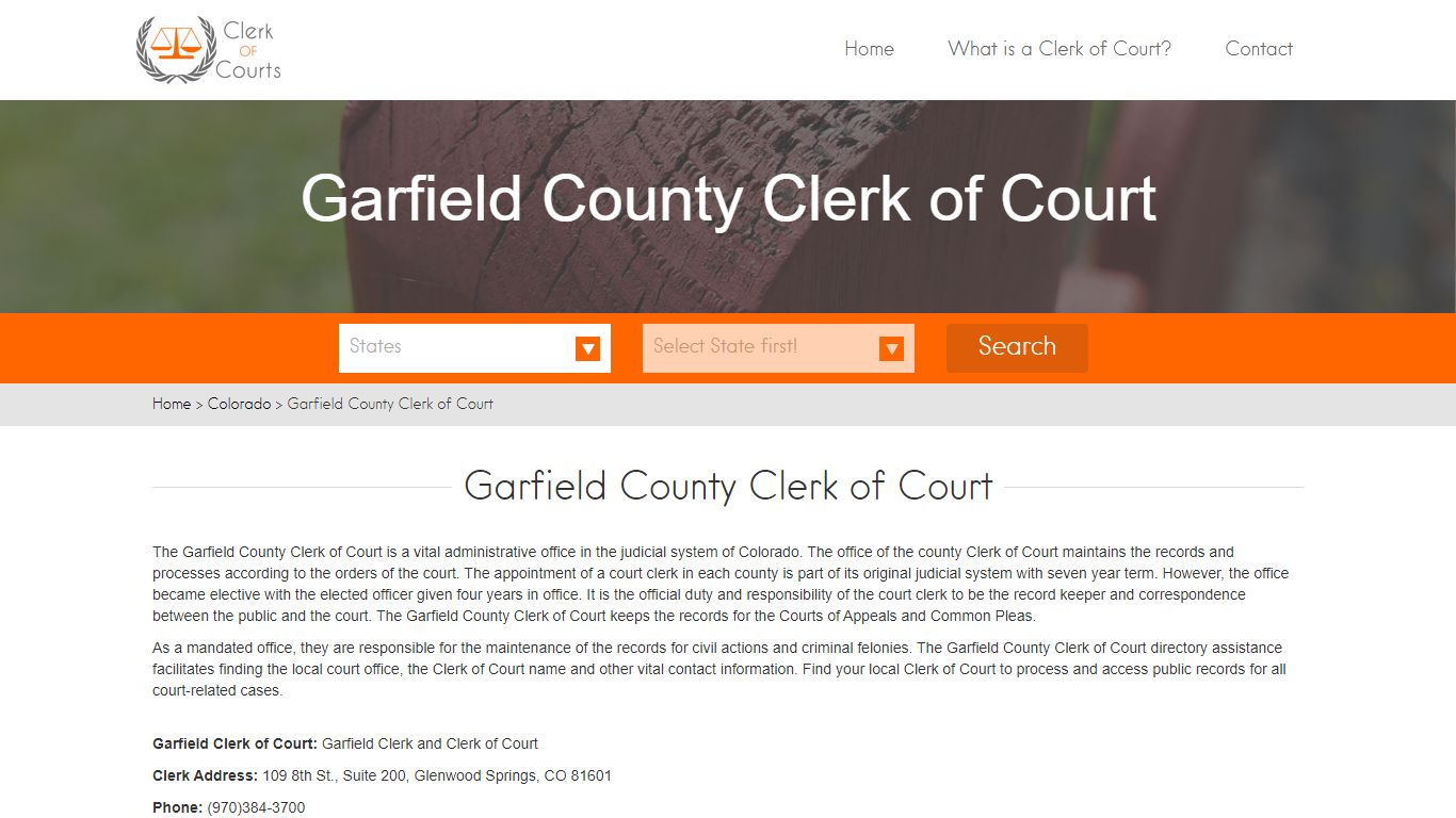 Garfield County Clerk of Court