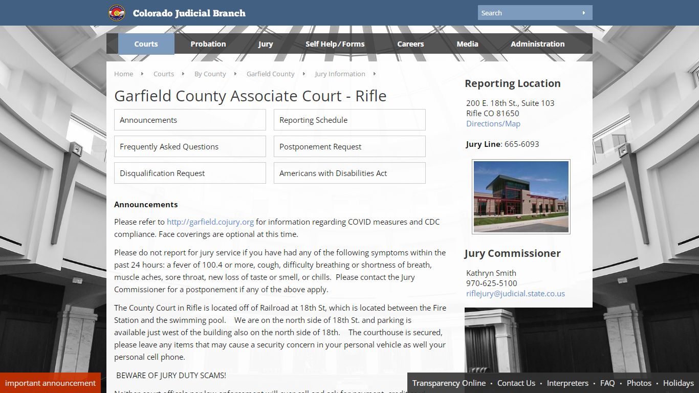 Colorado Judicial Branch - Garfield County - Homepage